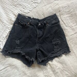 Levi's Cutoff Distressed Shorts Womens 36 Black